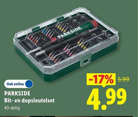 PARKSIDE Bit- en dopsleutelset 40-delig