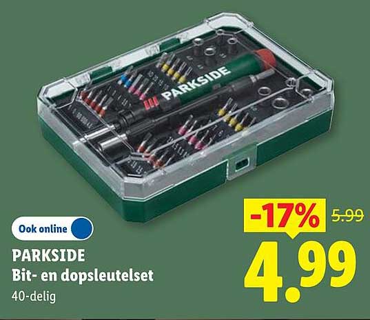 PARKSIDE Bit- en dopsleutelset 40-delig