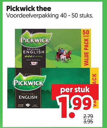 Pickwick thee Voordeelverpakking 40 - 50 stuks.