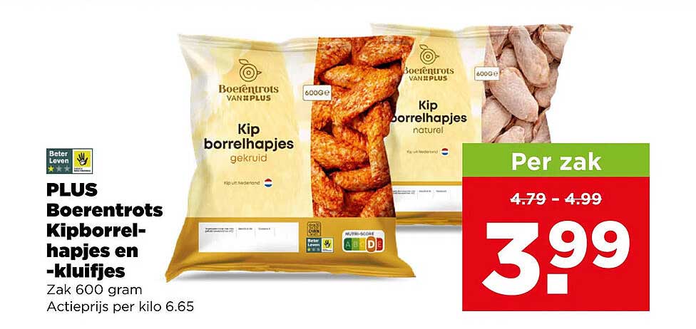 PLUS Boerentrots Kipborrelhapjes en -kluifjes