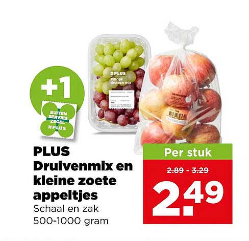 PLUS Druivenmix en kleine zoete appeltjes +1