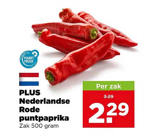 PLUS Nederlandse Rode puntpaprika Zak 500 gram