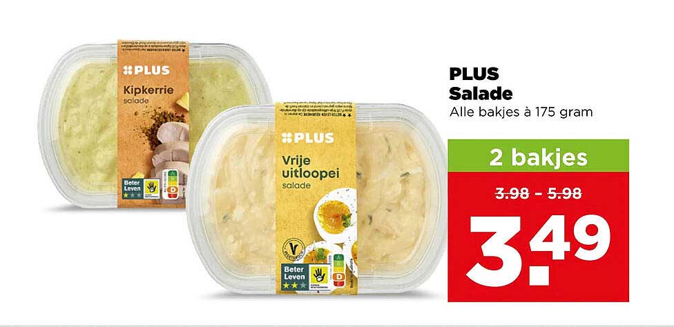 PLUS Salade Alle bakjes à 175 gram 2 bakjes