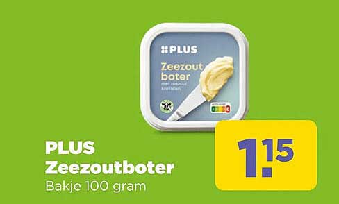 PLUS Zeezoutboter Bakje 100 gram