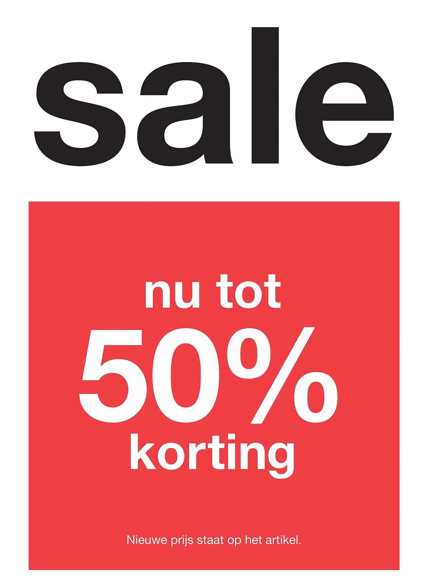 sale nu tot 50% korting