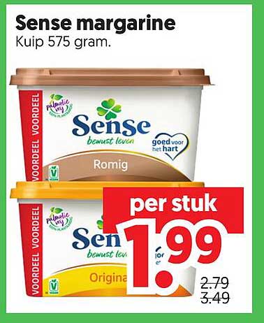 Sense margarine Kuip 575 gram.