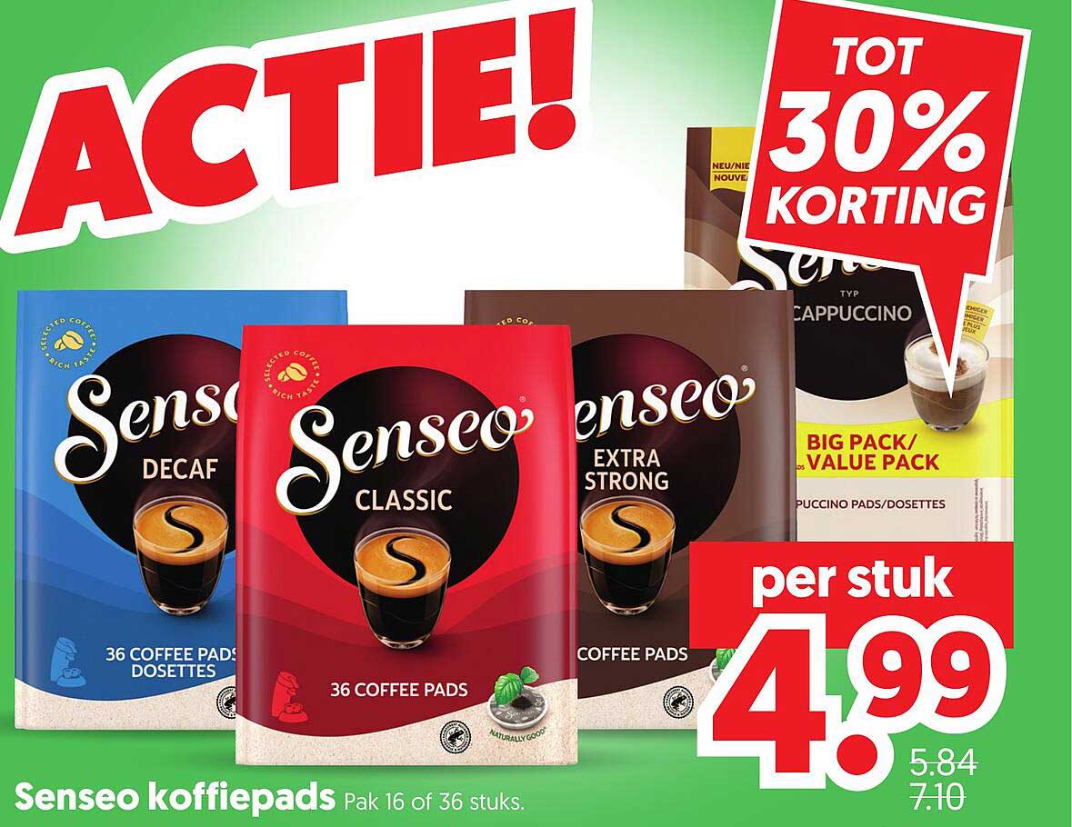 Senseo koffiepads Pak 16 of 36 stuks. TOT 30% KORTING