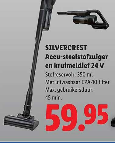 SILVERCREST Accu-steelstofzuiger en kruimeldief 24 V