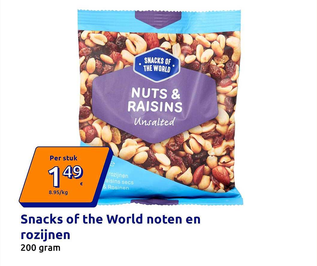Snacks of the World noten en rozijnen