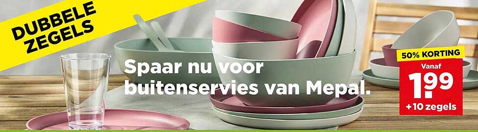 Spaar nu voor buitensservies van Mepal. 50% KORTING