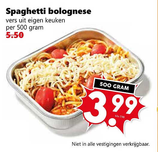 Spaghetti bolognese vers uit eigen keuken per 500 gram