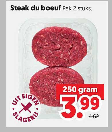 Steak du boeuf Pak 2 stuks.