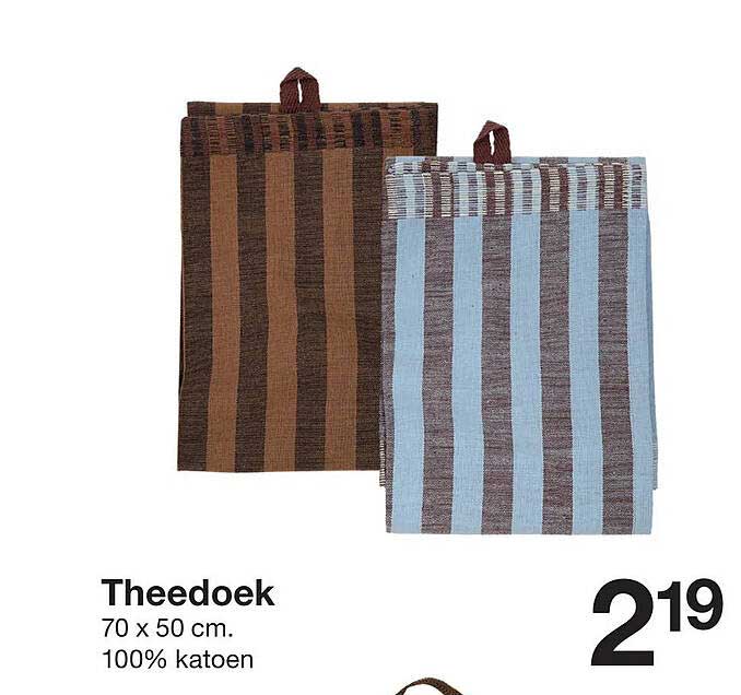 Theedoek 70 x 50 cm. 100% katoen