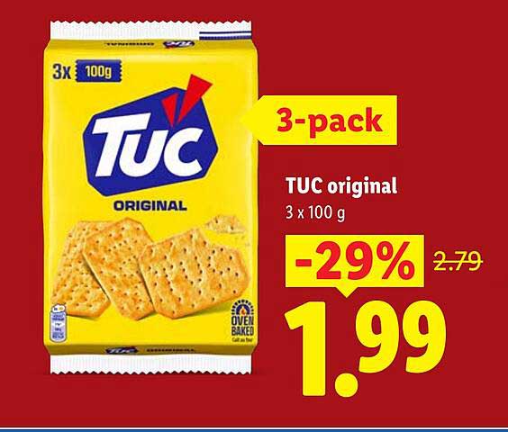 TUC original 3 x 100 g 3-pack -29%