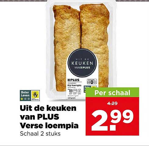 Uit de keuken van PLUS Verse loempia Schaal 2 stuks