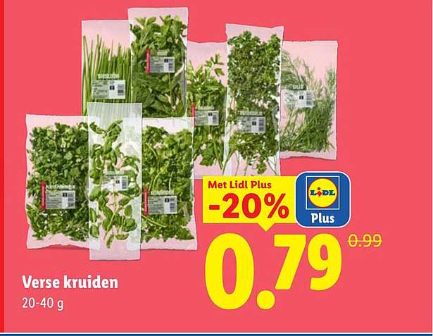 Verse kruiden 20-40 g Met Lidl Plus -20%