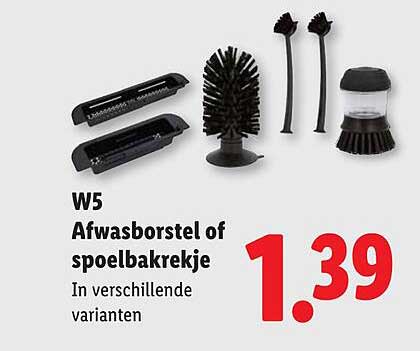 W5 Afwasborstel of spoelbakrekje In verschillende varianten