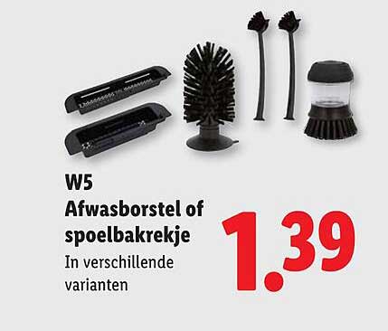 W5 Afwasborstel of spoelbakrekje In verschillende varianten