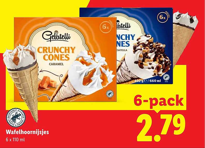 Wafelhoorntjes 6 x 110 ml 6-pack