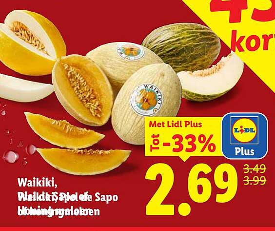 Waikiki, Wilde Piel de Sapo honingmeloen