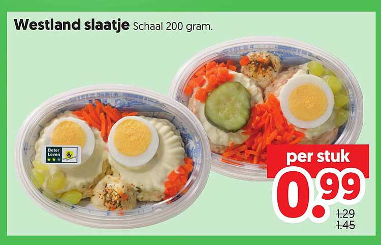 Westland slaatje Schaal 200 gram.
