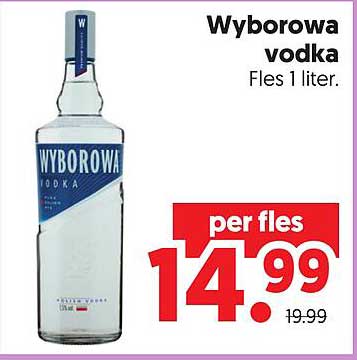 Wyborowa vodka Fles 1 liter.