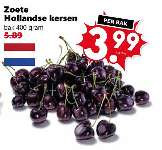 Zoete Hollandse kersen bak 400 gram