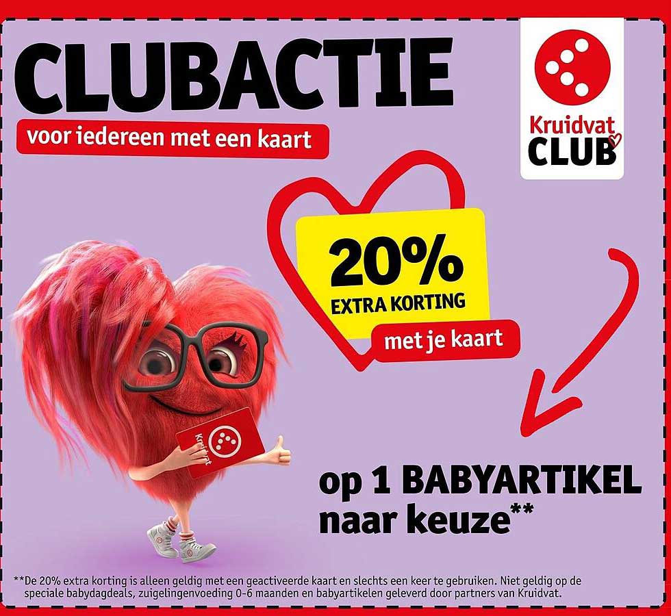20% extra korting met je kaart op 1 babyartikel naar keuze