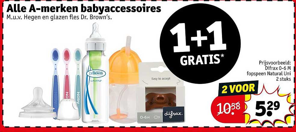 Alle A-merken babyaccessoires 1+1 GRATIS*