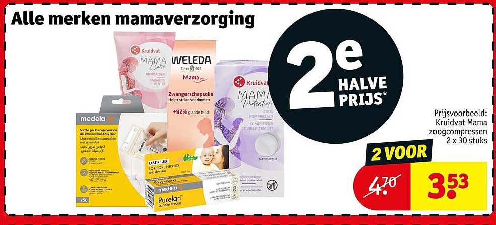 Alle merken mamaverzorging 2e halve prijs