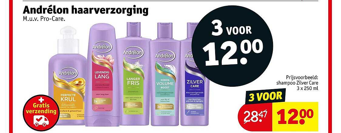 Andrélon haarverzorging M.u.v. Pro-Care. 3 voor 12.00