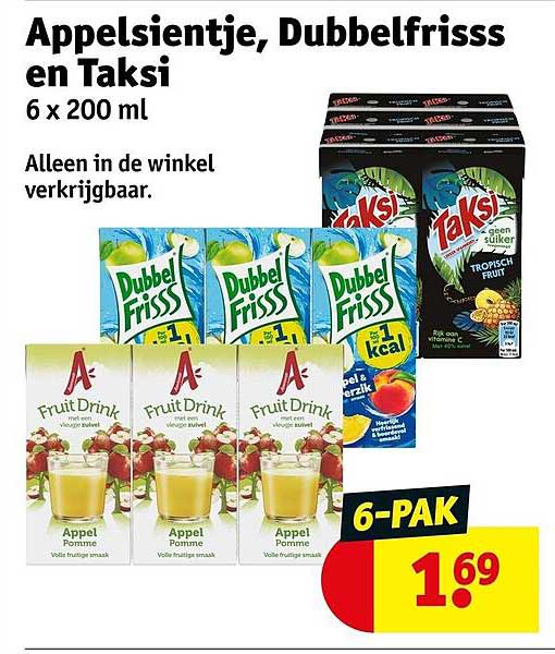 Appelsientje, Dubbelfrisss en Taksi 6 x 200 ml