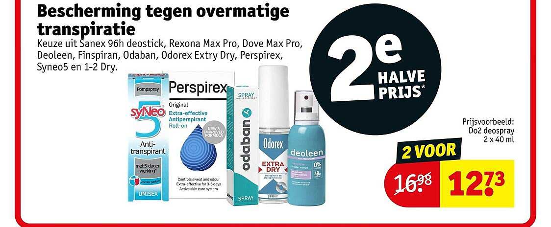 Bescherming tegen overmatige transpiratie 2e halve prijs