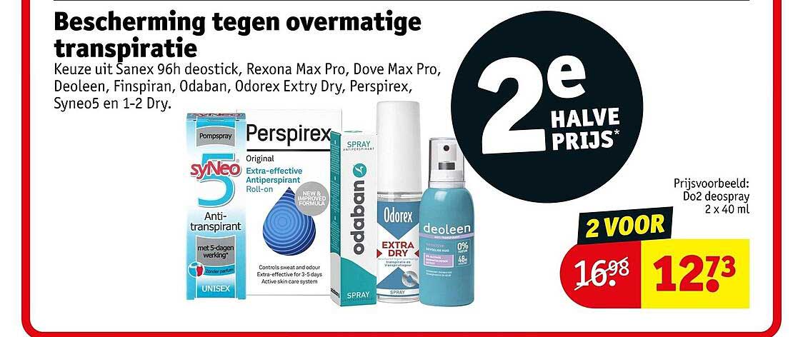 Bescherming tegen overmatige transpiratie 2e halve prijs
