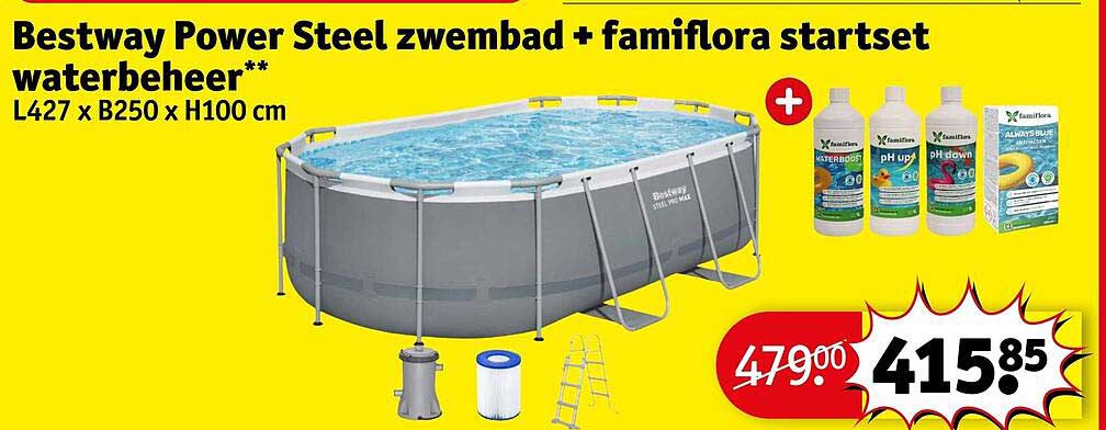 Bestway Power Steel zwembad + famiflora startset waterbeheer**
