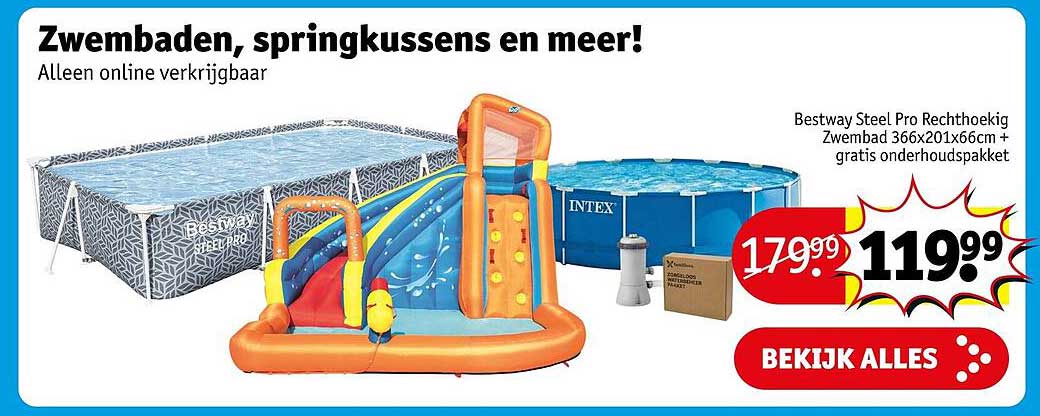 Bestway Steel Pro Rechthoekig Zwembad 366x201x66cm + gratis onderhoudspakket