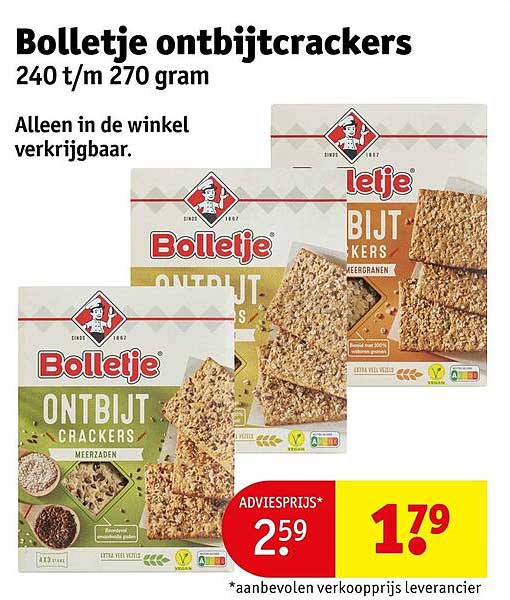 Bolletje ontbijtcackers 240 t/m 270 gram