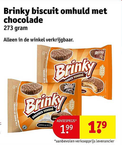 Brinky biscuit omhuld met chocolade