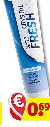CRYSTAL FRESH tandpasta dental fresh met active fluor