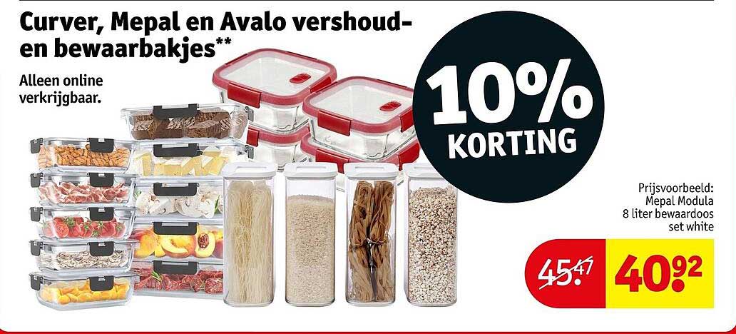 Curver, Mepal en Avalo vershoud- en bewaarbakjes** 10% KORTING
