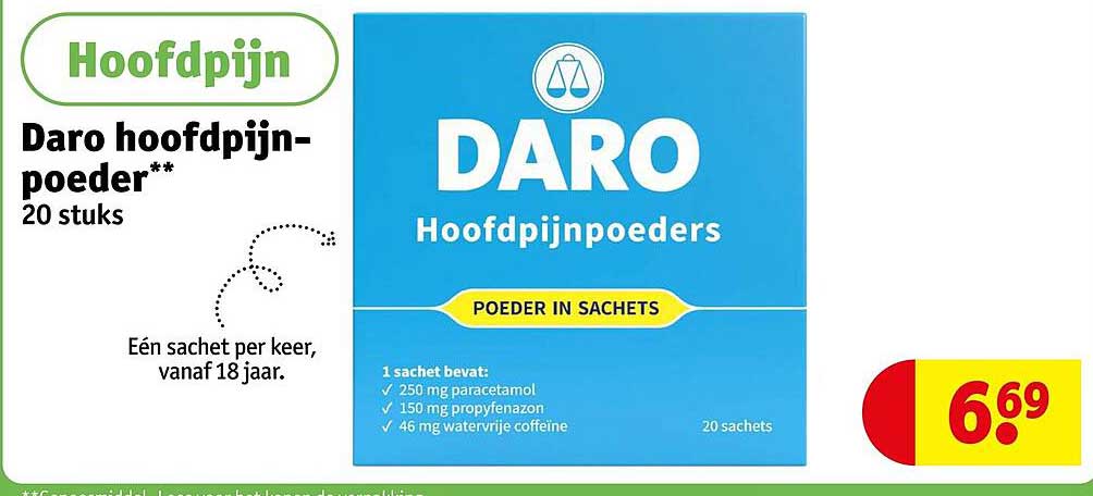 Daro hoofdpijnpoeder** 20 stuks
