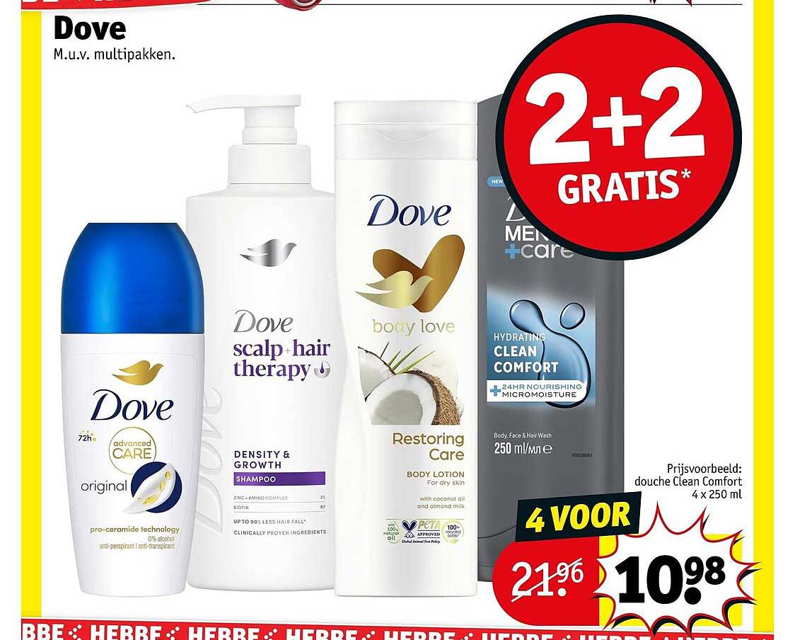 Dove 2+2 gratis*