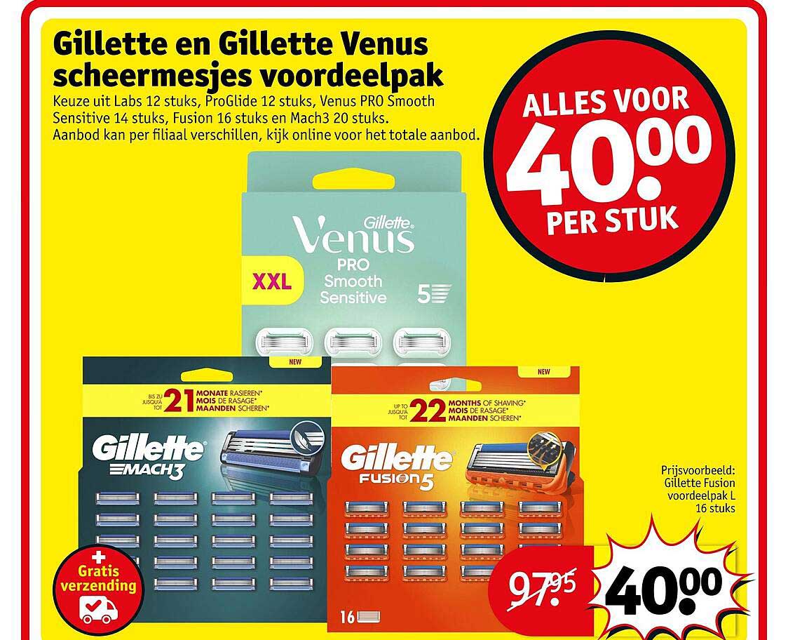 Gillette en Gillette Venus scheermesjes voordeelpak