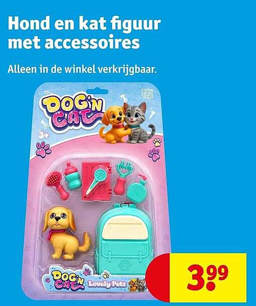 Hond en kat figuur met accessoires