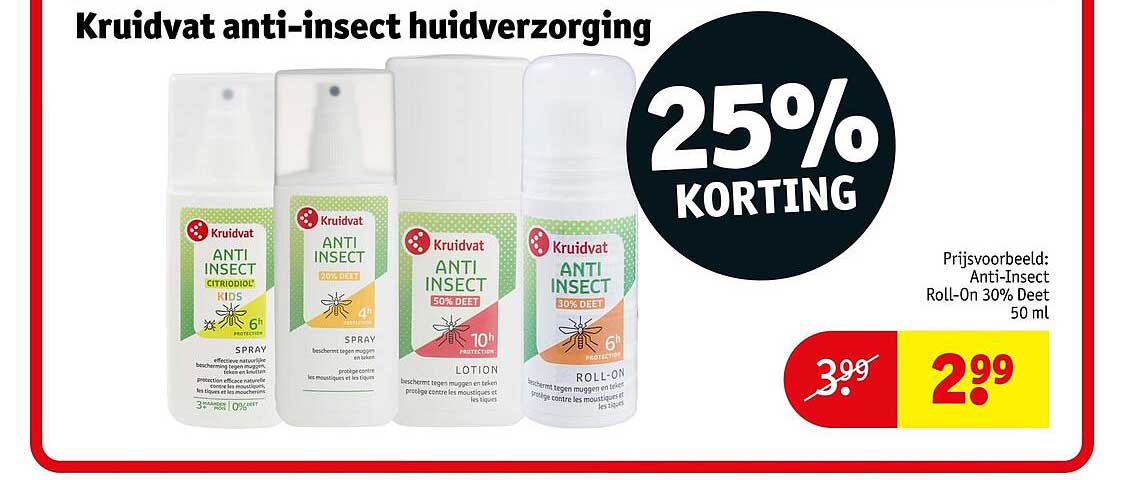 Kruidvat anti-insect huidverzorging 25% korting