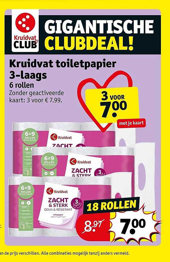 Kruidvat toiletpapier 3-laags 6 rollen