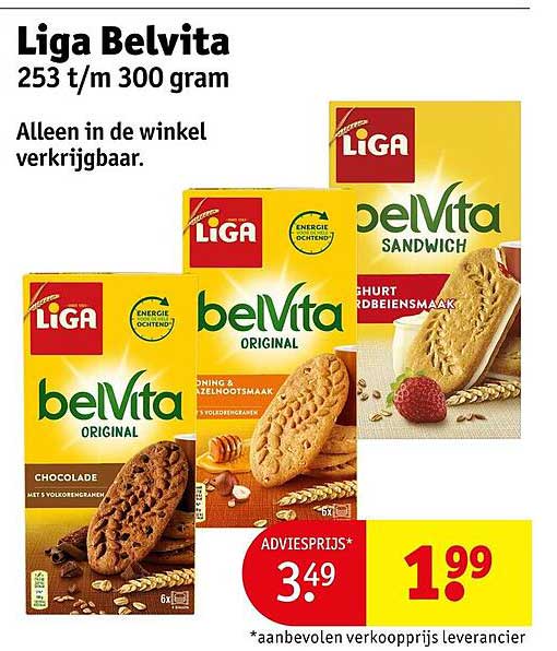 Liga BelVita 253 t/m 300 gram Alleen in de winkel verkrijgbaar.