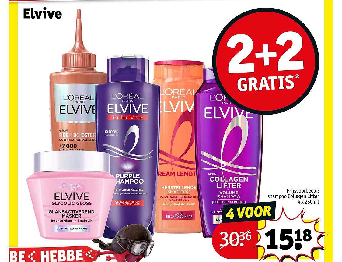L'Oréal Paris Elvive 4 voor 2+2 gratis