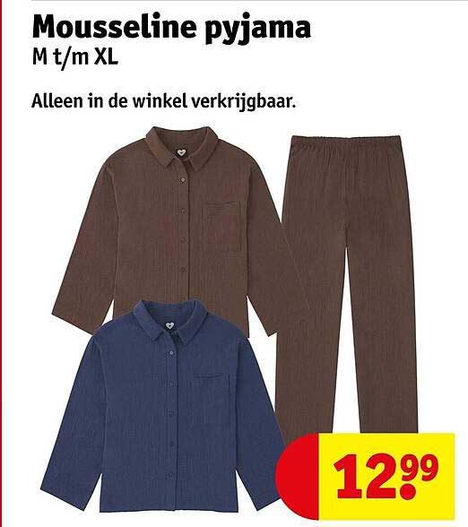 Mousseline pyjama M t/m XL