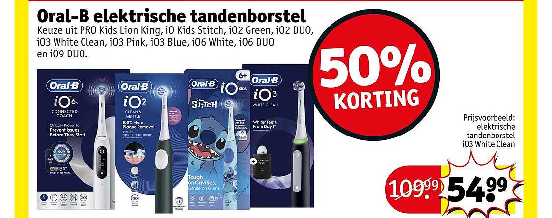 Oral-B elektrische tandenborstel 50% korting